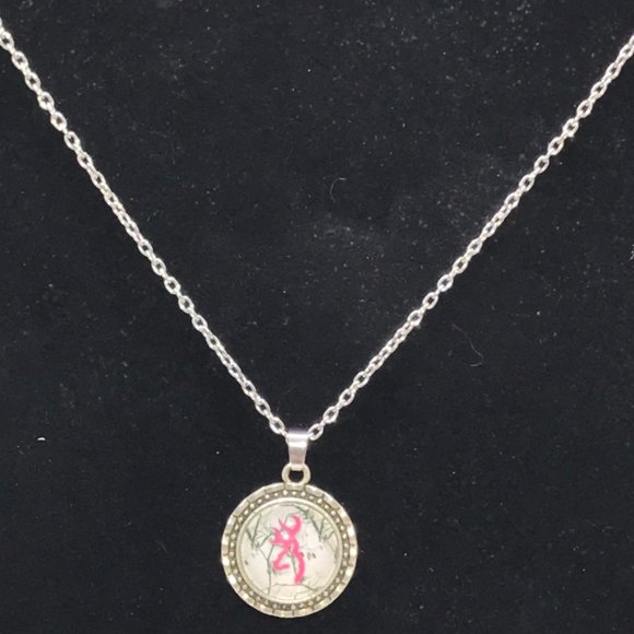 19" Pink and White Browning Cable Chain Necklace - Picture 3 of 6